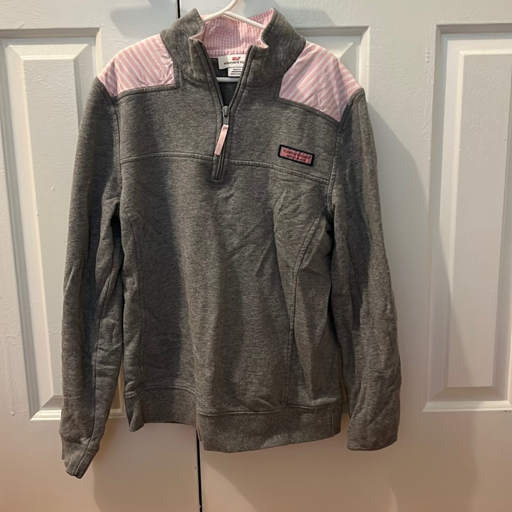 Vineyard vines pink/gray shep shirt